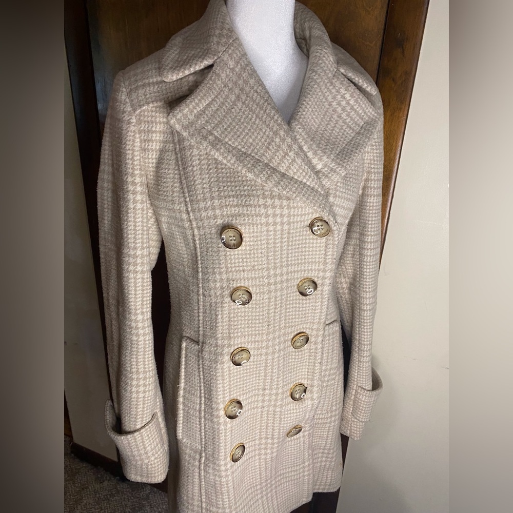 Double Breasted Plaid Peacoat